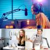 imageCAHAYA 2 in 1 Microphone Arm Stand and Phone Stand with Pop Filter 2 Mic Clip and 38quot to 58quot Adapter Heavy Duty Adjustable Suspension Boom Scissor Microphone Stand for Blue Yeti Snowball CY02631