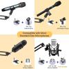 imageCAHAYA 2 in 1 Microphone Arm Stand and Phone Stand with Pop Filter 2 Mic Clip and 38quot to 58quot Adapter Heavy Duty Adjustable Suspension Boom Scissor Microphone Stand for Blue Yeti Snowball CY02631