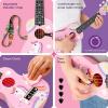 imageCAHAYA 21Inch Cartoonthemed Mahogany Soprano Ukulele Beginner Kit with Gig Bag Colorful Strap and Fretboard StickersPerfect for Kids and Adults Professional Hawaiian Ukulele GiftPink