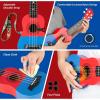 imageCAHAYA 21Inch Cartoonthemed Mahogany Soprano Ukulele Beginner Kit with Gig Bag Colorful Strap and Fretboard StickersPerfect for Kids and Adults Professional Hawaiian Ukulele GiftRedBlue