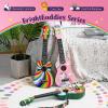imageCAHAYA 21Inch Cartoonthemed Mahogany Soprano Ukulele Beginner Kit with Gig Bag Colorful Strap and Fretboard StickersPerfect for Kids and Adults Professional Hawaiian Ukulele GiftPink
