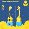 imageCAHAYA 21Inch Cartoonthemed Mahogany Soprano Ukulele Beginner Kit with Gig Bag Colorful Strap and Fretboard StickersPerfect for Kids and Adults Professional Hawaiian Ukulele GiftYellowBlue