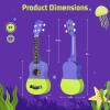 imageCAHAYA 21Inch Cartoonthemed Mahogany Soprano Ukulele Beginner Kit with Gig Bag Colorful Strap and Fretboard StickersPerfect for Kids and Adults Professional Hawaiian Ukulele GiftPurpleGreen