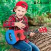 imageCAHAYA 21Inch Cartoonthemed Mahogany Soprano Ukulele Beginner Kit with Gig Bag Colorful Strap and Fretboard StickersPerfect for Kids and Adults Professional Hawaiian Ukulele GiftRedBlue
