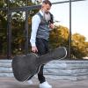 imageCAHAYA 41 Inch ABS Hard Guitar Bag Acoustic Guitar Case Waterproof 06 Inch Thick Padding for Acoustic Classical Guitars Black CY0246