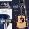 imageCAHAYA 41 Inch ABS Hard Guitar Bag Acoustic Guitar Case Waterproof 06 Inch Thick Padding for Acoustic Classical Guitars Black CY0246