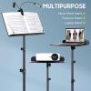 imageCAHAYA 6 IN 1 Sheet Music Stand with Stand Light Desktop Book Stand with Carrying Bag Sheet Music Folder ampamp Clip Metal Portable Solid Back for Guitar Ukulele Violin Players