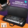 imageCAHAYA 61 Key Keyboard Case Electric Keyboard Piano Gig Bag Portable 600D Oxford Cloth 12mm05inch Thick Padded Case with Side Handles and Adjustable Shoulder Straps CY031561 Keys
