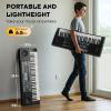 imageCAHAYA 61 Key Keyboard Piano  Electric Piano Set For Beginners with Stand Stool 1 Microphone BuiltIn Speakers 3 Teaching Modes Portable Electronic Keyboard with 128 Sounds 128 Rhythm