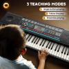 imageCAHAYA 61 Key Keyboard Piano  Electric Piano Set For Beginners with Stand Stool 1 Microphone BuiltIn Speakers 3 Teaching Modes Portable Electronic Keyboard with 128 Sounds 128 Rhythm