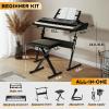 imageCAHAYA 61 Key Keyboard Piano  Electric Piano Set For Beginners with Stand Stool 1 Microphone BuiltIn Speakers 3 Teaching Modes Portable Electronic Keyboard with 128 Sounds 128 Rhythm