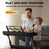 imageCAHAYA 61 Key Keyboard Piano  Electric Piano Set For Beginners with Stand Stool 1 Microphone BuiltIn Speakers 3 Teaching Modes Portable Electronic Keyboard with 128 Sounds 128 Rhythm