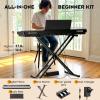 imageCAHAYA 88Key Digital Piano Keyboard  Semi Weighted Electric Piano for Beginners with Double Xshaped Stand 3 Pedals and a Sheet Music Holder