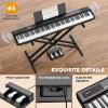 imageCAHAYA 88Key Digital Piano Keyboard  Semi Weighted Electric Piano for Beginners with Double Xshaped Stand 3 Pedals and a Sheet Music Holder