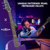 imageCAHAYA Acoustic Electric Guitar Kit  41 Carbon Fiber Adult Beginner Set with Bag and Strap BuiltIn Pickup Rich Resonance ampamp Warm Tone for Performance Ready Pearl BluePurple FinishBlue