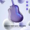 imageCAHAYA Acoustic Electric Guitar Kit  41 Carbon Fiber Adult Beginner Set with Bag and Strap BuiltIn Pickup Rich Resonance ampamp Warm Tone for Performance Ready Pearl BluePurple FinishBlue
