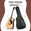 imageCAHAYA Acoustic Guitar Bag Thick Padding Waterproof Dual Adjustable Shoulder Strap Guitar Case Gig Bag 40 41 inch with Back Hanger Loop6 Pockets Black03in