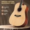 imageCAHAYA Acoustic Guitar Beginner Kit  41in Adult All Wood Starter Set Includes with Thickened Gig Bag Capo Pickguard Strings Picks Strap for Kids Teenager Students Natural