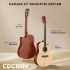 imageCAHAYA Acoustic Guitar Beginner Kit  41in Adult All Wood Starter Set Includes with Thickened Gig Bag Capo Pickguard Strings Picks Strap for Kids Teenager Students Natural