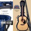 imageCAHAYA Acoustic Guitar Case ABS Waterproof Hard Case 41 Inch Gig Bag 06 Inch Thick Padding for Acoustic Classical Guitars Navy CY0247Black