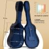 imageCAHAYA Acoustic Guitar Case ABS Waterproof Hard Case 41 Inch Gig Bag 06 Inch Thick Padding for Acoustic Classical Guitars Navy CY0247Black