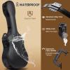 imageCAHAYA Acoustic Guitar Case ABS Waterproof Hard Case 41 Inch Gig Bag 06 Inch Thick Padding for Acoustic Classical Guitars Navy CY0247Black