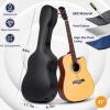 imageCAHAYA Acoustic Guitar Case ABS Waterproof Hard Case 41 Inch Gig Bag 06 Inch Thick Padding for Acoustic Classical Guitars Navy CY0247Black
