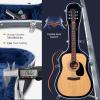 imageCAHAYA Acoustic Guitar Case ABS Waterproof Hard Case 41 Inch Gig Bag 06 Inch Thick Padding for Acoustic Classical Guitars Navy CY0247Blue
