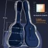 imageCAHAYA Acoustic Guitar Case ABS Waterproof Hard Case 41 Inch Gig Bag 06 Inch Thick Padding for Acoustic Classical Guitars Navy CY0247Blue