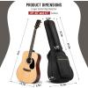 imageCAHAYA Acoustic Guitar Case Gig Bag Soft Padded 41 In Waterresistent Guitar Backpack with Back Handle Loop and Large Top Pocket 03 In Thick Black CY0177