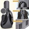 imageCAHAYA Acoustic Guitar Case Soft Padded Guitar Bag 07 In Thick Sponge Reinforced Gig Bag with 5 PocketsNeck CradleBack Hanger Loop for 39 40 41 In Acoustic Classical Guitars CY0244gray