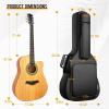 imageCAHAYA Acoustic Guitar Case Soft Padded Guitar Bag 07 In Thick Sponge Reinforced Gig Bag with 5 PocketsNeck CradleBack Hanger Loop for 39 40 41 In Acoustic Classical Guitars CY0244black