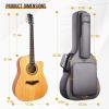 imageCAHAYA Acoustic Guitar Case Soft Padded Guitar Bag 07 In Thick Sponge Reinforced Gig Bag with 5 PocketsNeck CradleBack Hanger Loop for 39 40 41 In Acoustic Classical Guitars CY0244gray