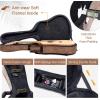 imageCAHAYA Acoustic Guitar Case Waterproof Hardshell 08in Thick Padding Waterproof PU Design Easy Cleaning with 3 Pockets and Storage Box Inside Guitar Hard Case for 40 inch Acoustic GuitarBrown