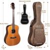imageCAHAYA Acoustic Guitar Case Waterproof Hardshell 08in Thick Padding Waterproof PU Design Easy Cleaning with 3 Pockets and Storage Box Inside Guitar Hard Case for 40 inch Acoustic GuitarBrown