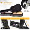 imageCAHAYA Acoustic Guitar Case Waterproof Hardshell 08in Thick Padding Waterproof PU Design Easy Cleaning with 3 Pockets and Storage Box Inside Guitar Hard Case for 40 inch Acoustic GuitarBlack