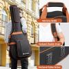 imageCAHAYA Acoustic Guitar Gig Bag 035inch Padded Guitar Bag Soft Denim Guitar Case with Three Large Storage Pockets Guitar Case Cover for 40 41 42 Inch GuitarsBlack