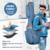 imageCAHAYA Acoustic Guitar Gig Bag 035inch Padded Guitar Bag Soft Denim Guitar Case with Three Large Storage Pockets Guitar Case Cover for 40 41 42 Inch GuitarsBlue