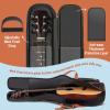 imageCAHAYA Acoustic Guitar Gig Bag 035inch Padded Guitar Bag Soft Denim Guitar Case with Three Large Storage Pockets Guitar Case Cover for 40 41 42 Inch GuitarsBlack
