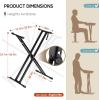 imageCAHAYA Adjustable Keyboard Stand Double Braced X Style Digital Piano Stand with Locking Straps for 61 76 88 Keys CY0245