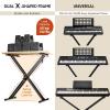 imageCAHAYA Adjustable Keyboard Stand Double Braced X Style Digital Piano Stand with Locking Straps for 61 76 88 Keys CY0245