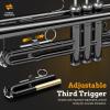 imageCAHAYA Bb Trumpet Instrument Trompeta Student Trumpet with Hard Case 7C Mouthpiece Gloves Standard Trumpets for Beginners or Advanced Students BlackBlack