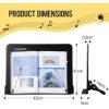 imageCAHAYA Desktop Sheet Music Stand Metal Angle Adjustable Tabletop Book Reading Cookbook Tablet Holder Stand Tray and Page Paper Clip CY0214