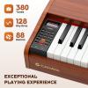 imageCAHAYA Digital Piano 88 Key  Fullsize Weighted Electric Piano Wooden Body with 380 Sounds Triple Pedal for Beginners Supports USBMIDI