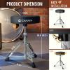 imageCAHAYA Drum Throne Saddle Seat  Drum Stool Height Adjustable Padded Drum Chair with Double Braced AntiSlip Feet for Drummers Adult Kids BlackEnlarge