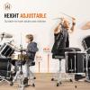 imageCAHAYA Drum Throne Saddle Seat  Drum Stool Height Adjustable Padded Drum Chair with Double Braced AntiSlip Feet for Drummers Adult Kids BlackEnlarge