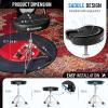 imageCAHAYA Drum Throne Saddle Seat  Drum Stool Height Adjustable Padded Drum Chair with Double Braced AntiSlip Feet for Drummers Adult Kids BlackSaddle