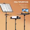 imageCAHAYA Dual Use Sheet Music Stand with Clampon Tray ampamp Desktop Book Stand with Carrying Bag Sheet Music Folder Music Stand with Shelf and Clip for Guitar Ukulele Violin Players CY0194CY0320