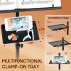 imageCAHAYA Dual Use Sheet Music Stand with Clampon Tray ampamp Desktop Book Stand with Carrying Bag Sheet Music Folder Music Stand with Shelf and Clip for Guitar Ukulele Violin Players CY0194CY0320