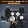imageCAHAYA Electric Drum Set Beginner  Drum Kit for Adults Kids Portable 350 Sounds 25 Kits with 4 Quiet Mesh Pads Headphones 2 Pedals 2 Drumsticks Drum Throne